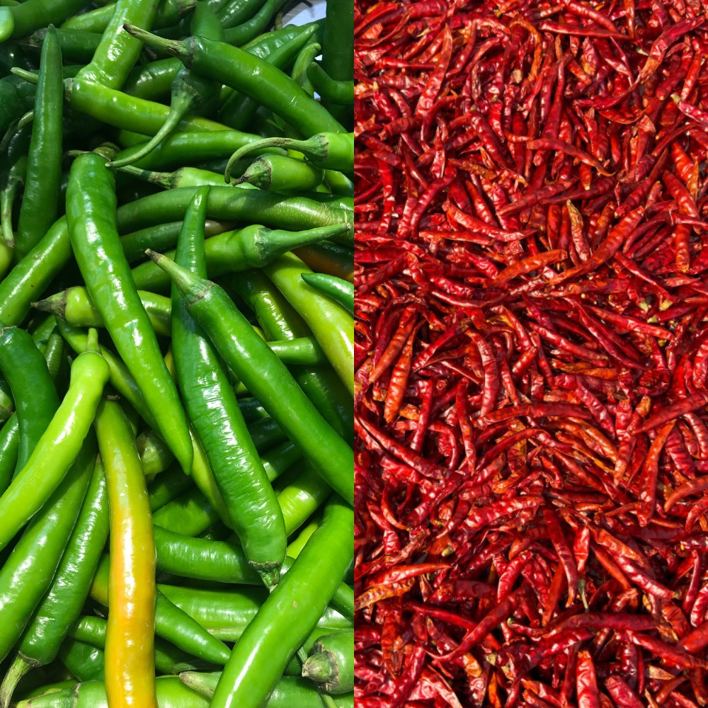 Green and Red Chilli